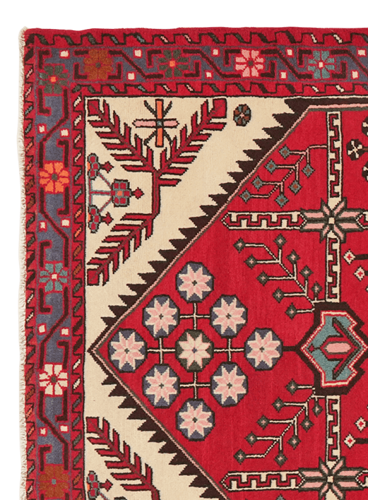 Shahsavan — Hand-knotted, 107x152 cm, Red, 100% Virgin Wool | View 3
