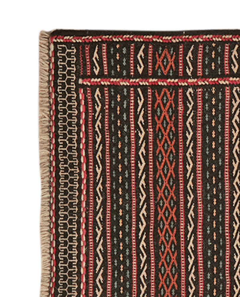 Kelim Kordi — Handmade, 61x93 cm, Black, 100% Virgin Wool | View 3