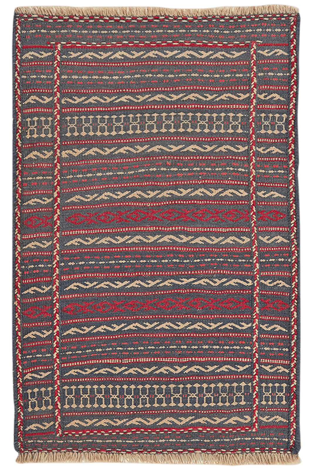 Kelim Kordi — Handmade, 65x98 cm, Blue, 100% Virgin Wool | Main view