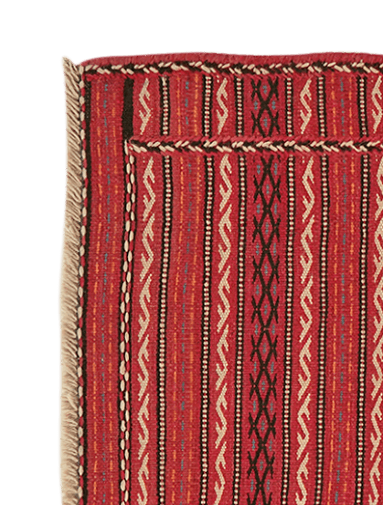 Kelim Kordi — Handmade, 63x89 cm, Red, 100% Virgin Wool | View 3