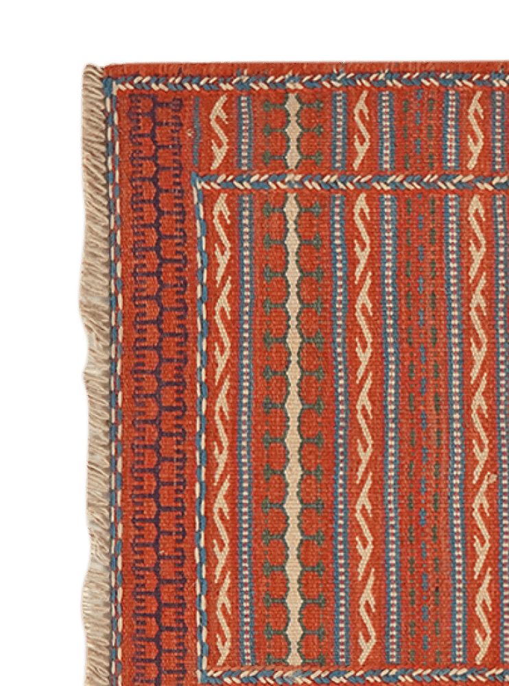 Kelim Kordi — Handmade, 60x87 cm, Red, 100% Virgin Wool | View 3
