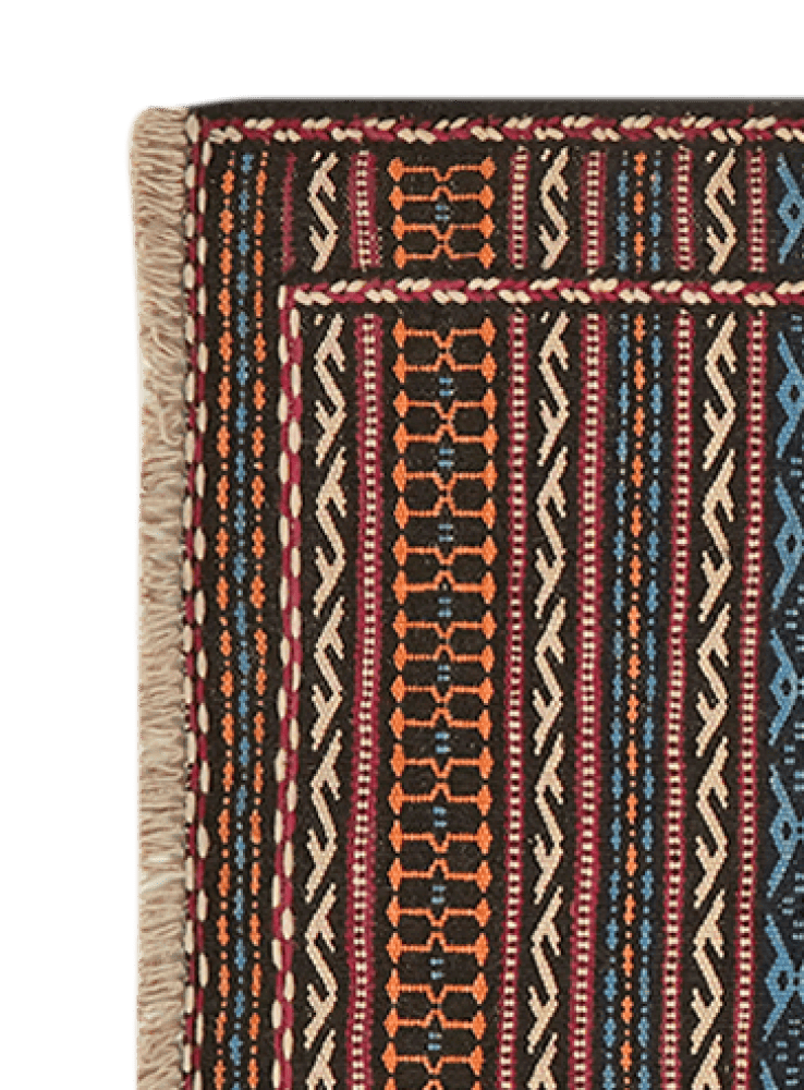 Kelim Kordi — Handmade, 61x90 cm, Black, 100% Virgin Wool | View 3