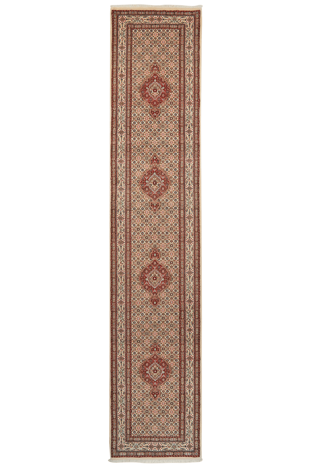 Moud Mahi — Hand-knotted, 81x391 cm, Beige, 100% Virgin Wool | Main view
