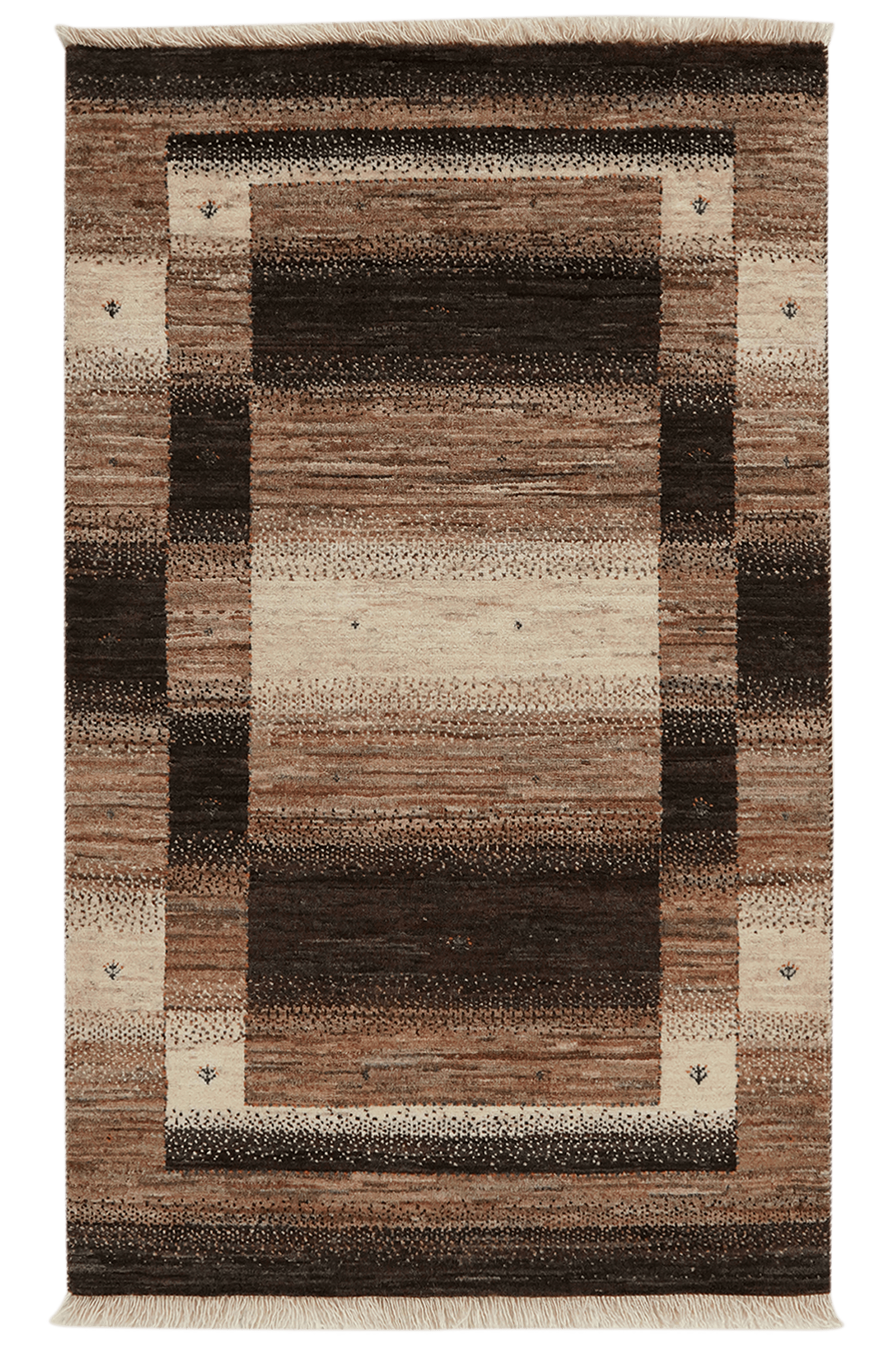 Rizbaf — Hand-knotted, 84x139 cm, Brown, 100% Virgin Wool | Main view