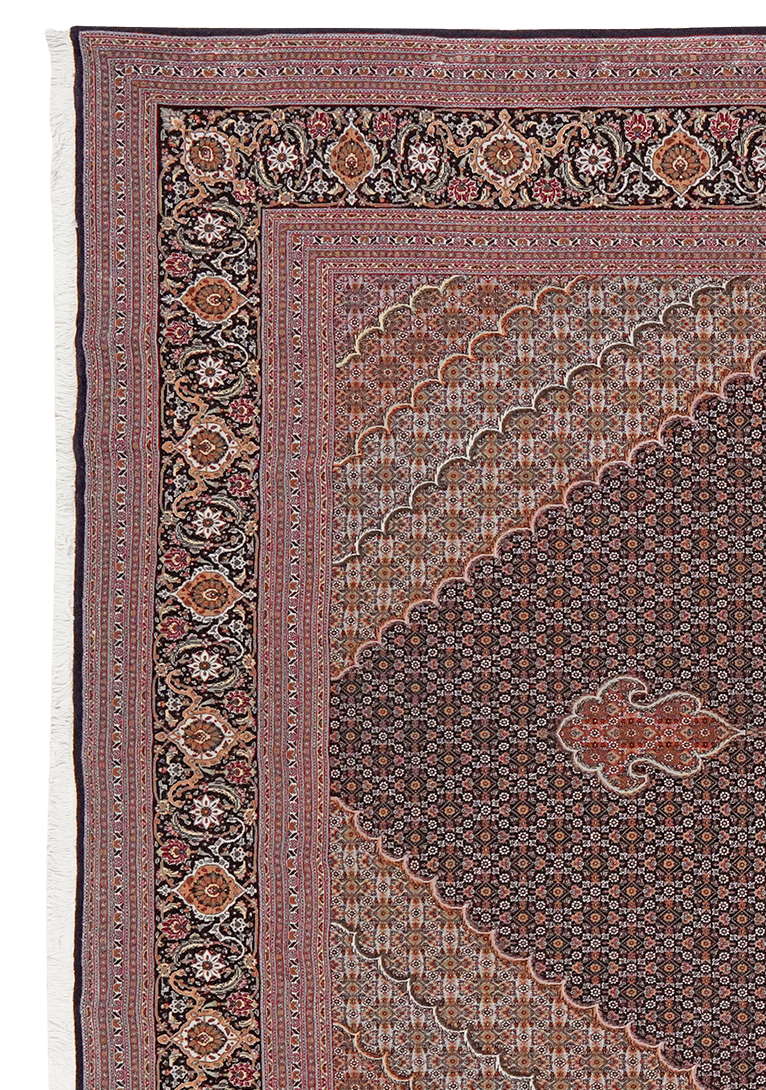 Tabriz 50 Raj — Hand-knotted, 242x349 cm, Black, 100% Virgin Wool | View 3