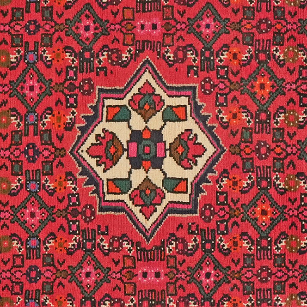 Hosseinabad — Hand-knotted, 101x195 cm, Red, 100% Virgin Wool | View 4