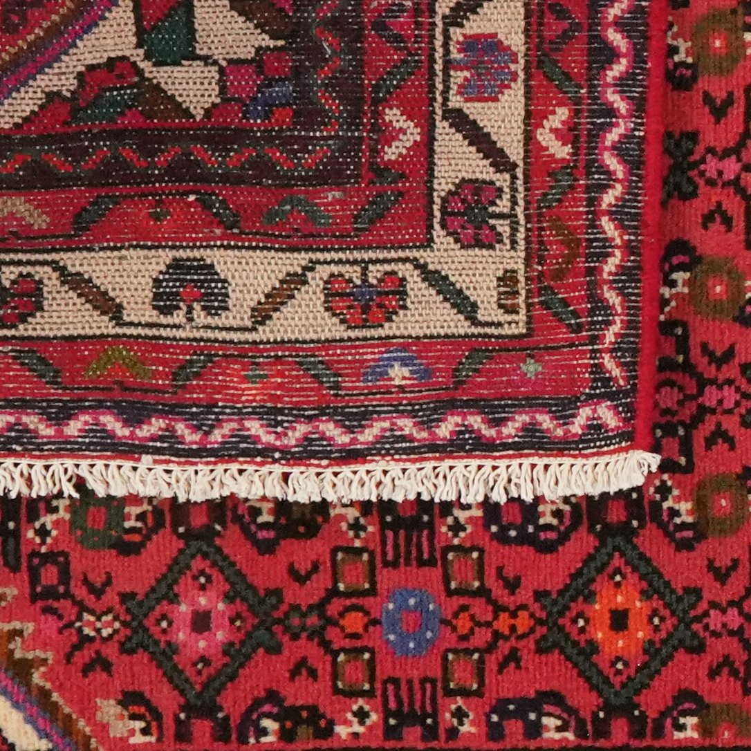 Hosseinabad — Hand-knotted, 101x195 cm, Red, 100% Virgin Wool | View 6