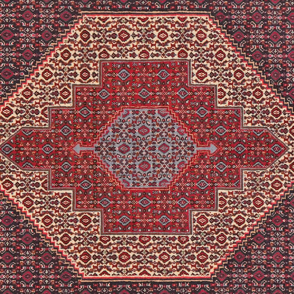 Senneh — Hand-knotted, 124x155 cm, Beige, 100% Virgin Wool | View 4