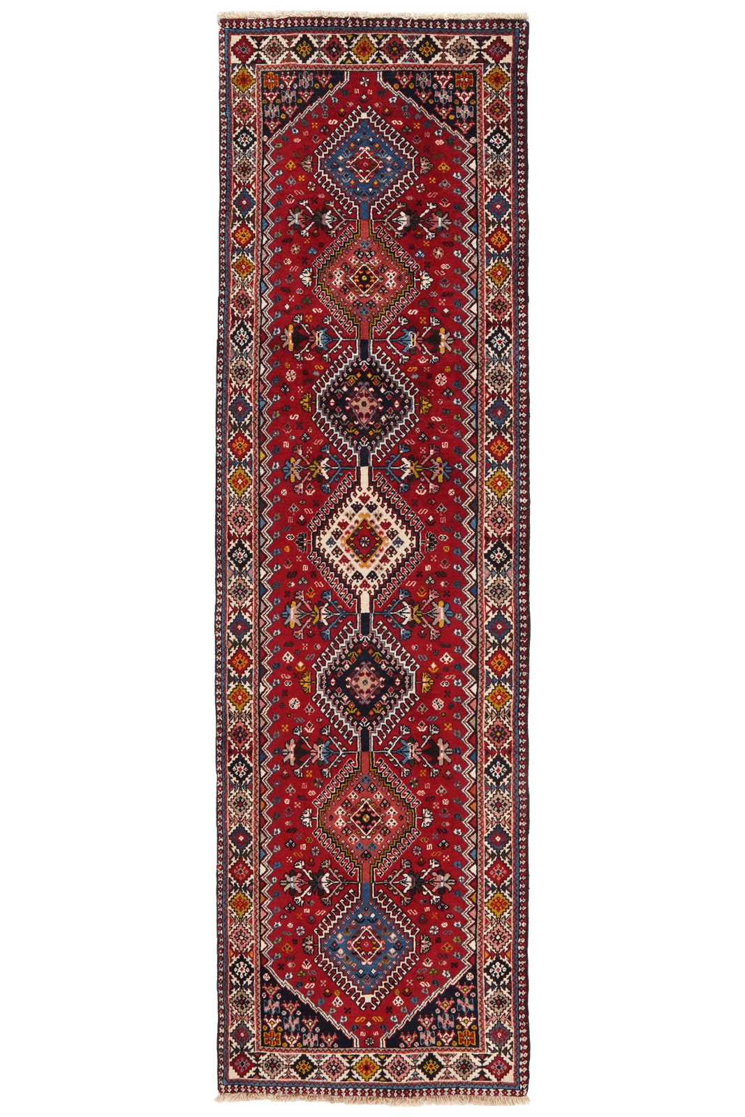 Yalameh — Hand-knotted, 79x294 cm, Red, 100% Virgin Wool | Main view