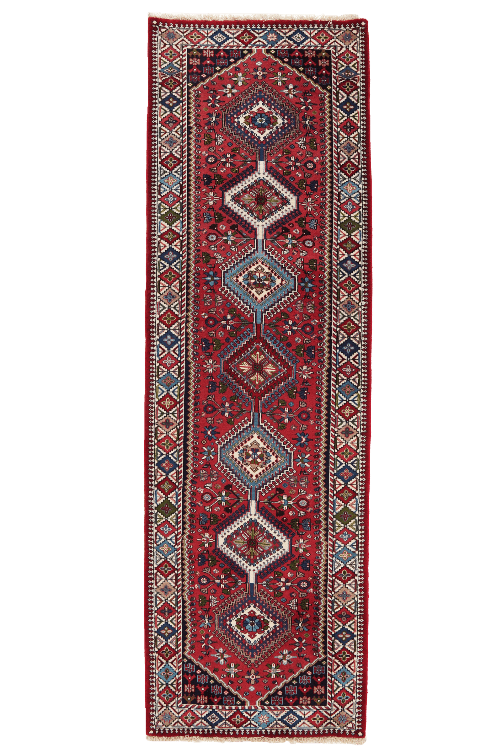 Yalameh — Hand-knotted, 84x290 cm, Red, 100% Virgin Wool | Main view