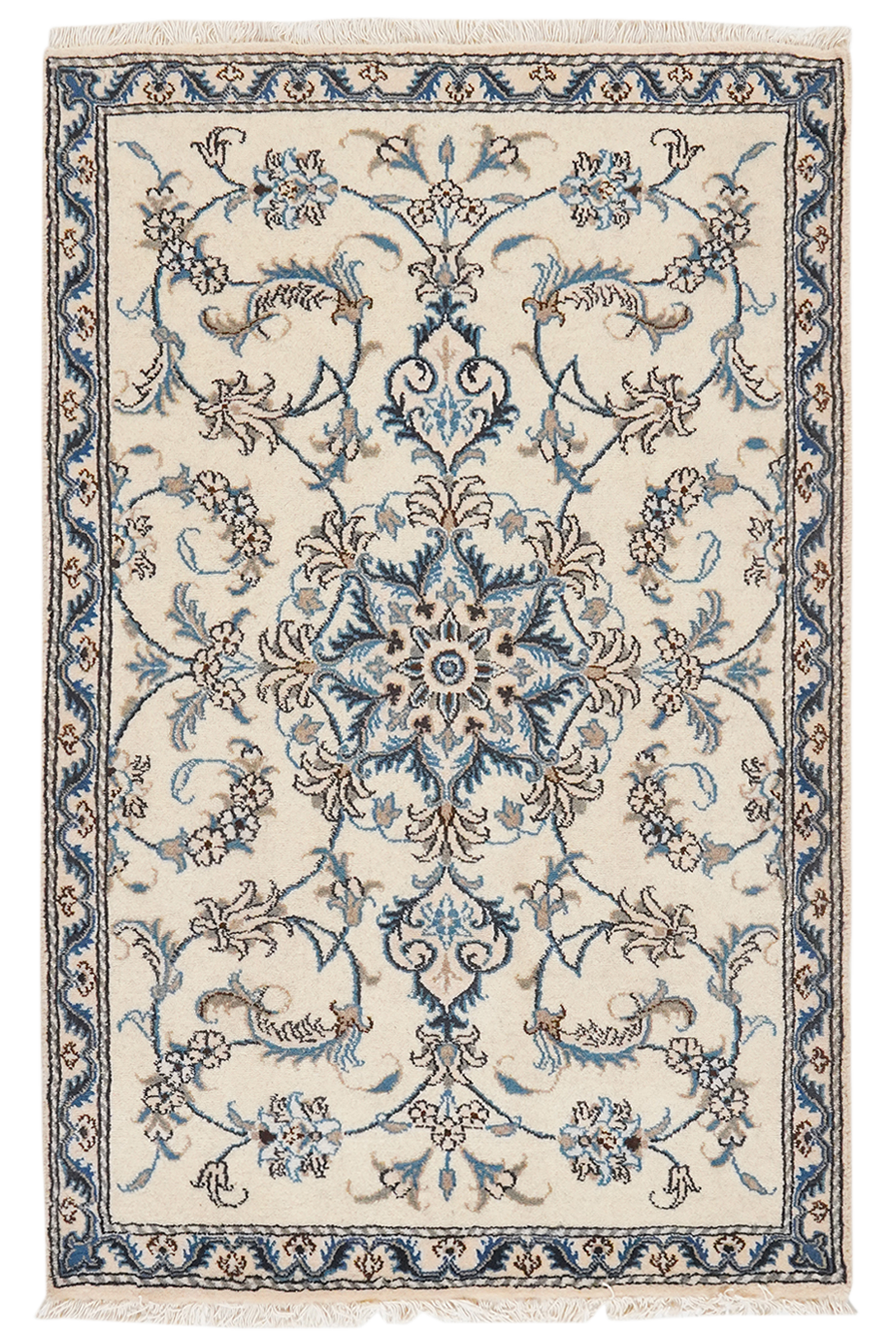 Nain 12La — Handgefertigt, 140x90 cm, Beige, 100% Virgin Wool | Main view