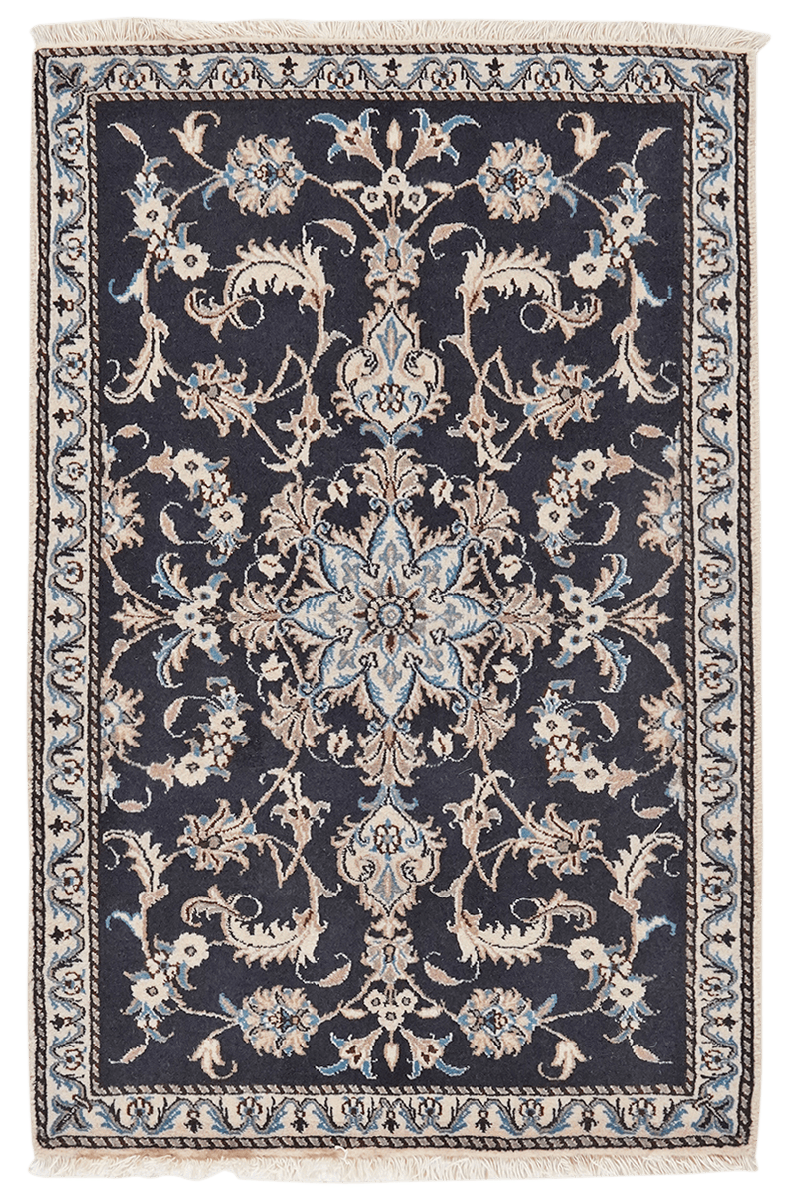 Nain 12La — Hand-knotted, 89x136 cm, Blue, 100% Virgin Wool | Main view
