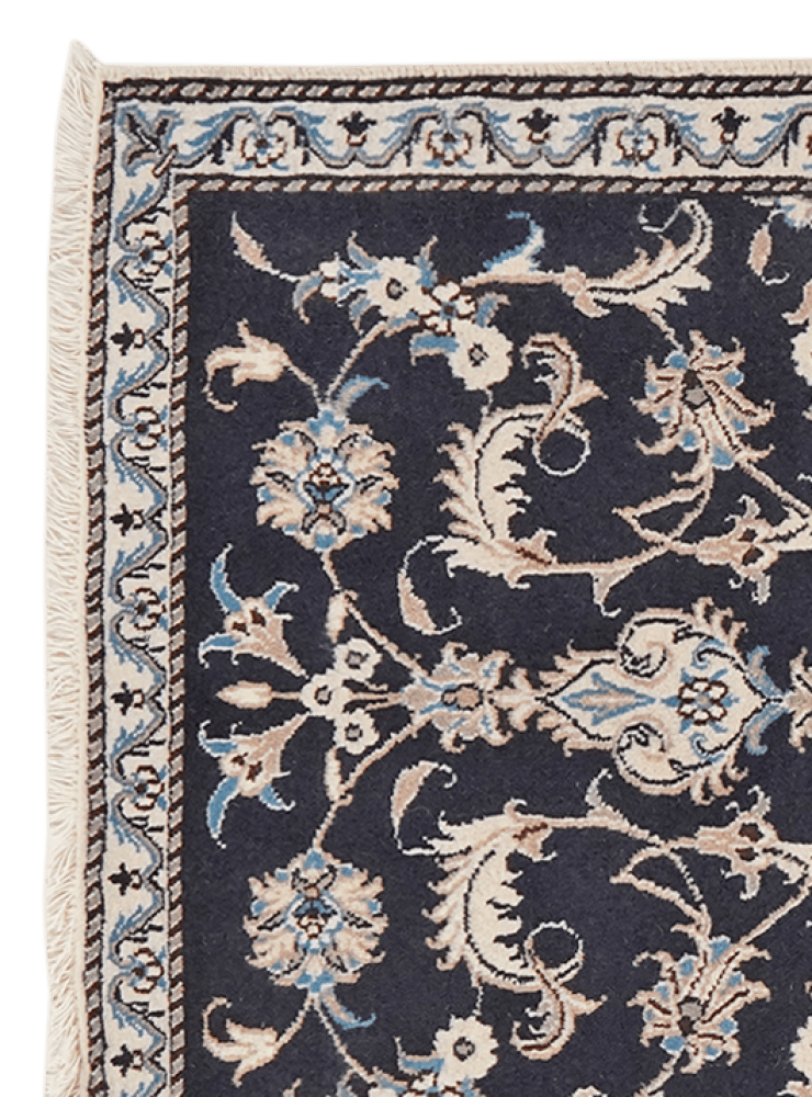 Nain 12La — Hand-knotted, 89x136 cm, Blue, 100% Virgin Wool | View 3