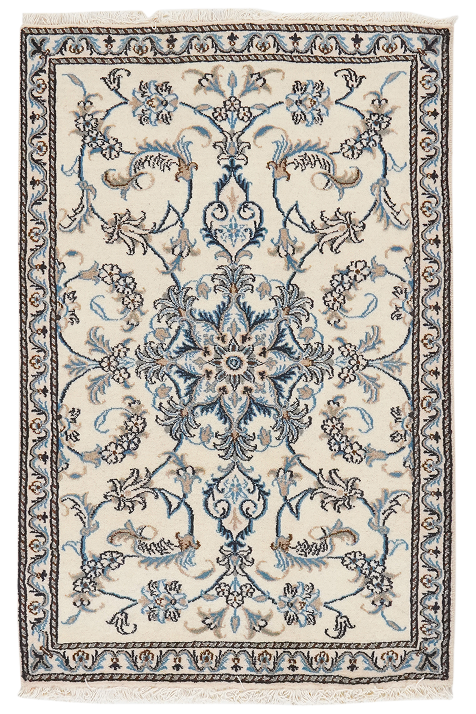 Nain 12La — Handgefertigt, 139x90 cm, Beige, 100% Virgin Wool | Main view