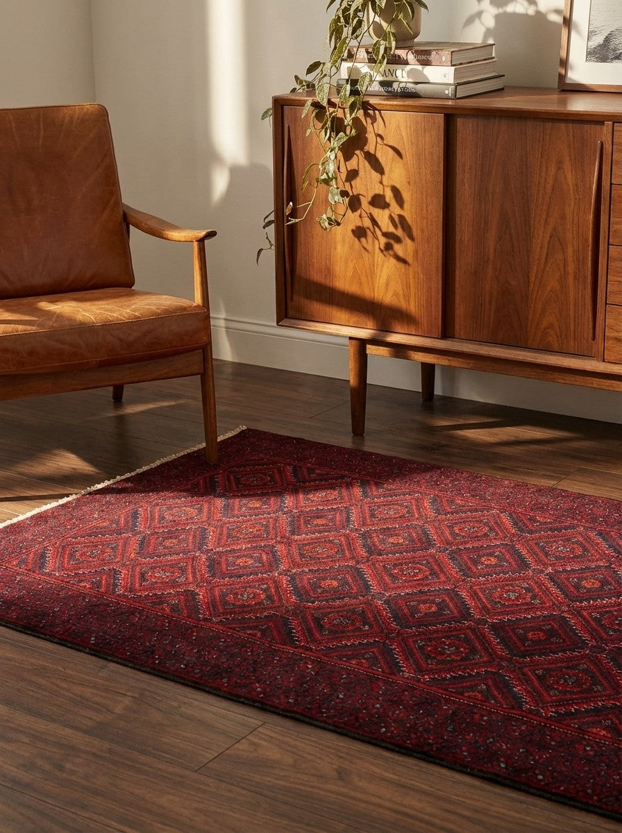 Belutch — Hand-knotted, 90x162 cm, Blue, 100% Virgin Wool | Back view