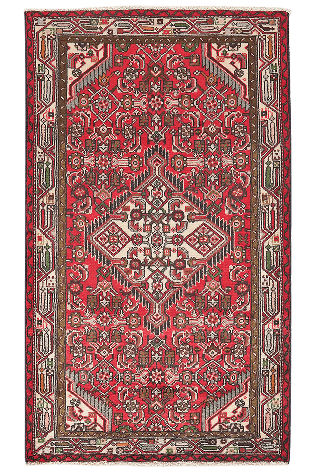 Assadabad — Hand-knotted, 82x137 cm, Red, 100% Virgin Wool | Main view