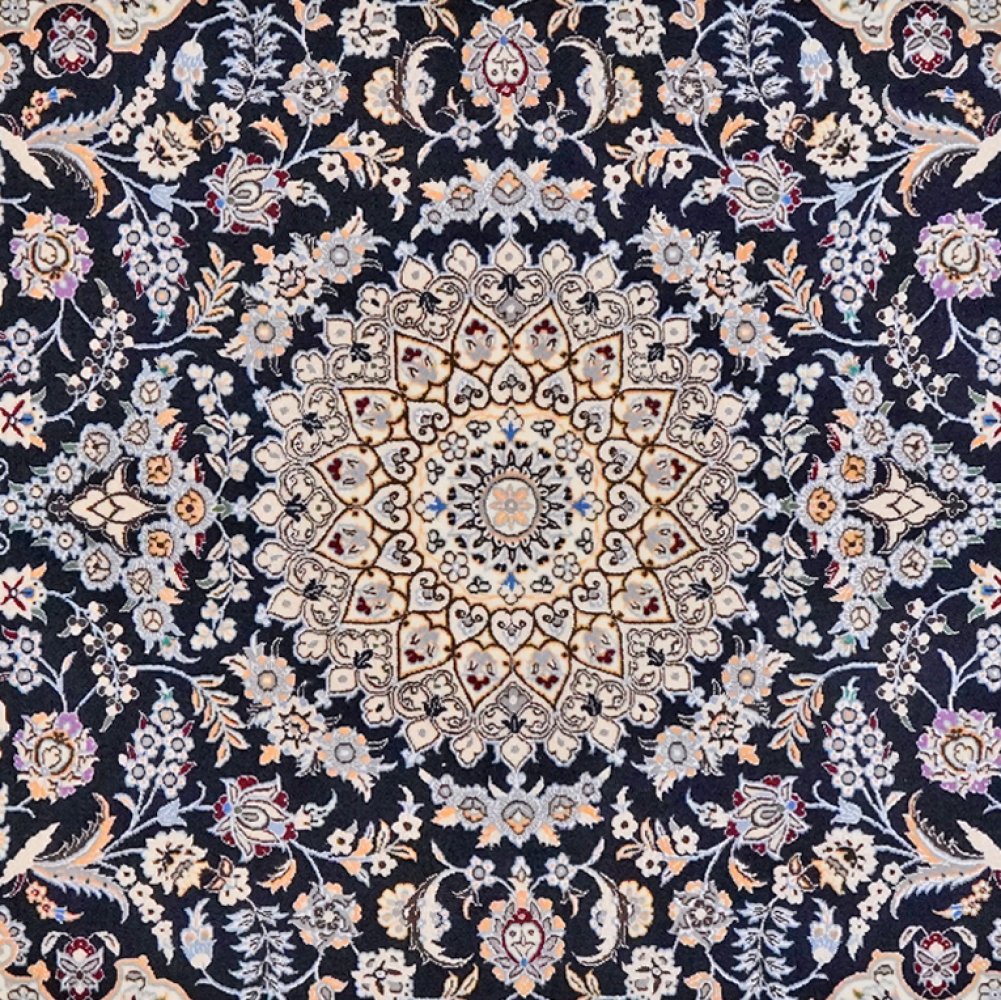 Nain 6La — Hand-knotted, 120x185 cm, Blue, 100% Virgin Wool | View 4