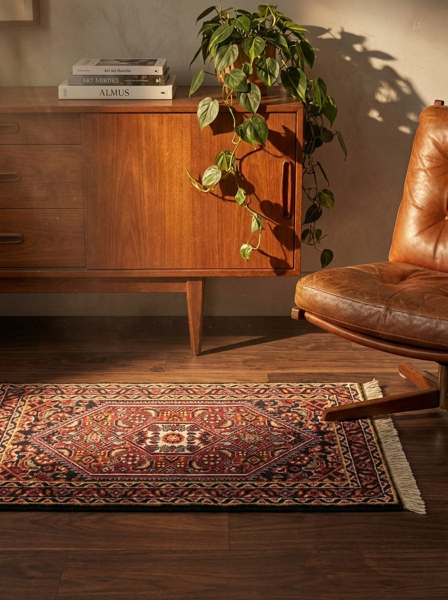 Bidjar Zandjan — Hand-knotted, 42x60 cm, Blue, 100% Virgin Wool | Back view