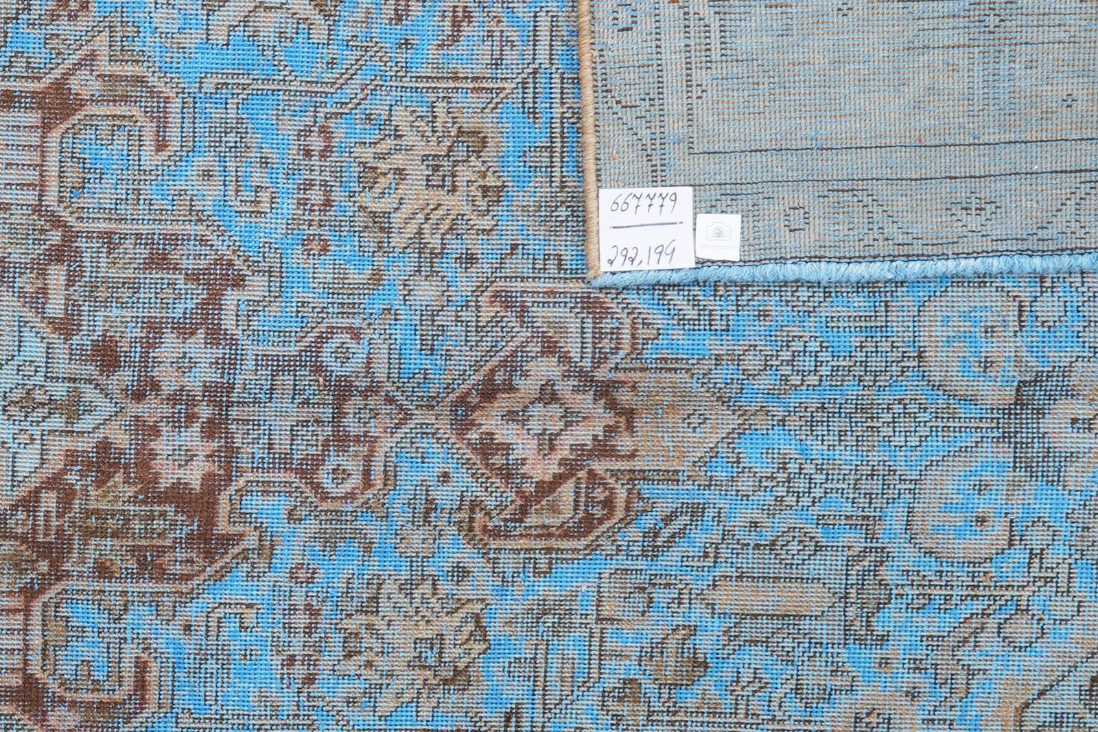 Vintage — Hand-knotted, 194x292 cm, Blue, 100% Virgin Wool | View 6
