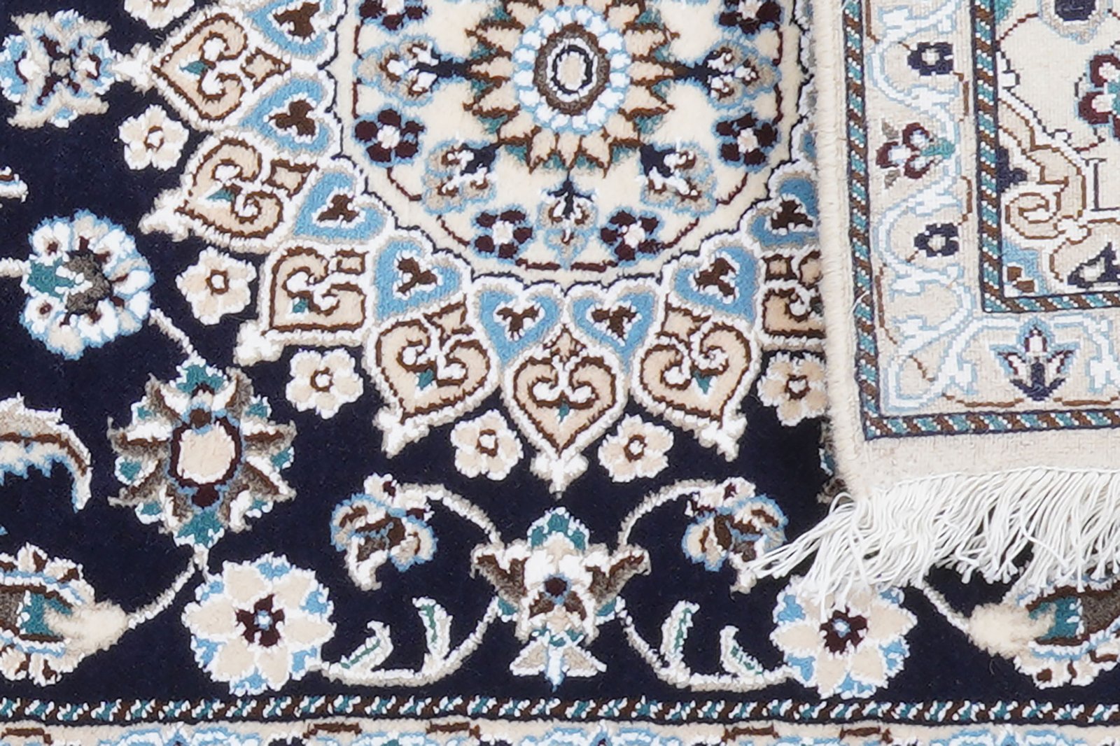 Nain 9La — Hand-knotted, 62x202 cm, Blue, 100% Virgin Wool | View 6