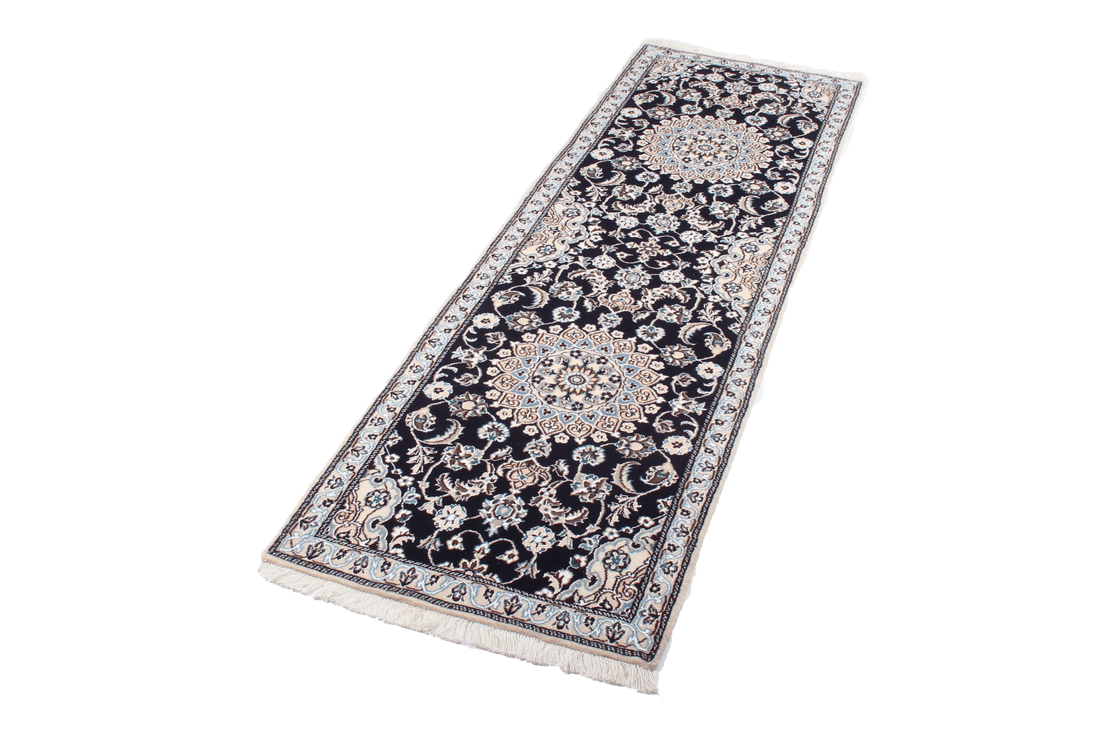 Nain 9La — Hand-knotted, 62x202 cm, Blue, 100% Virgin Wool | View 7