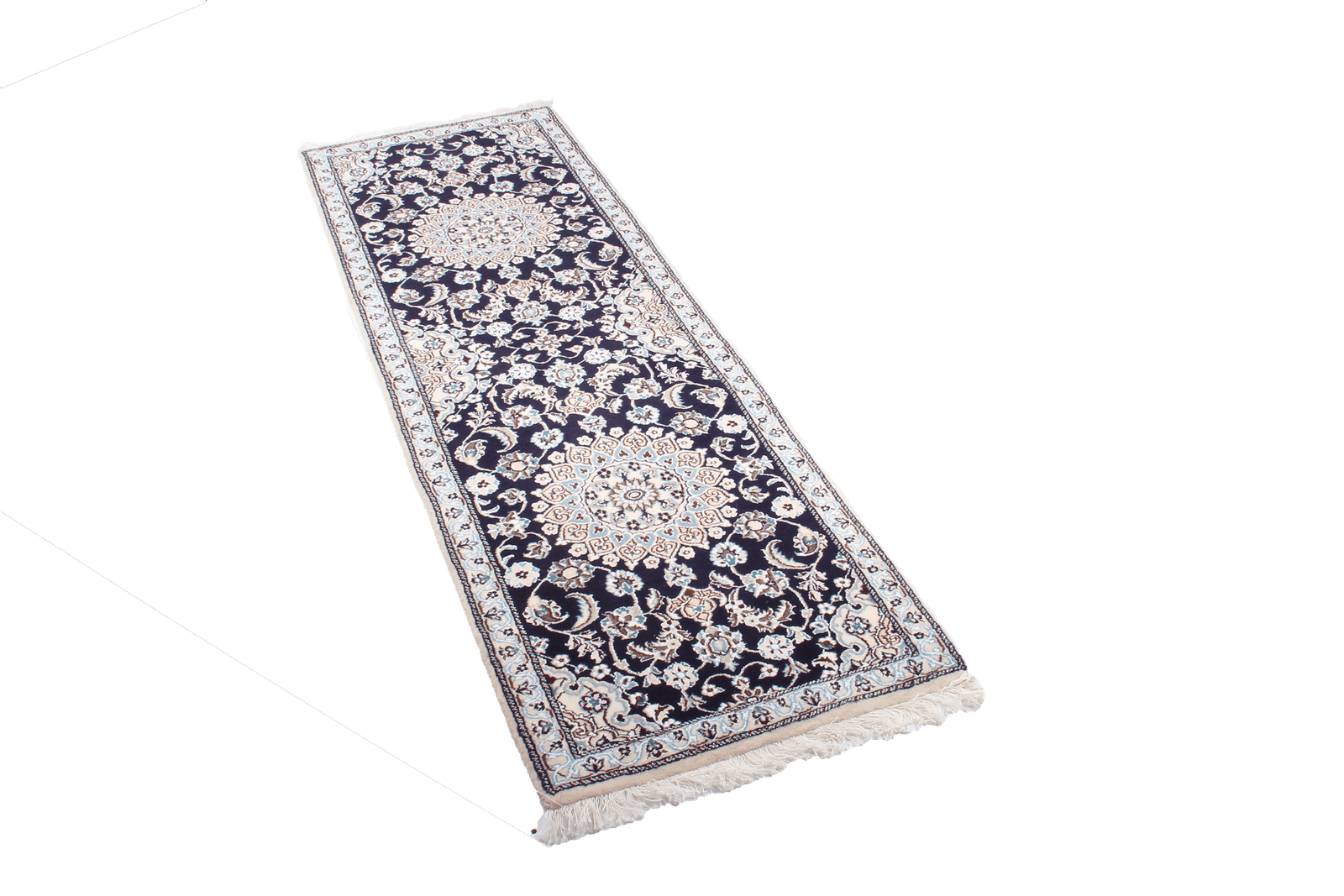 Nain 9La — Hand-knotted, 62x202 cm, Blue, 100% Virgin Wool | View 8