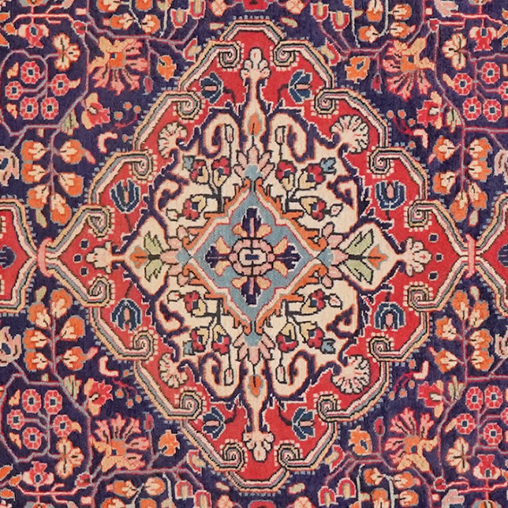 Mahal — Hand-knotted, 105x161 cm, Blue, 100% Virgin Wool | View 4