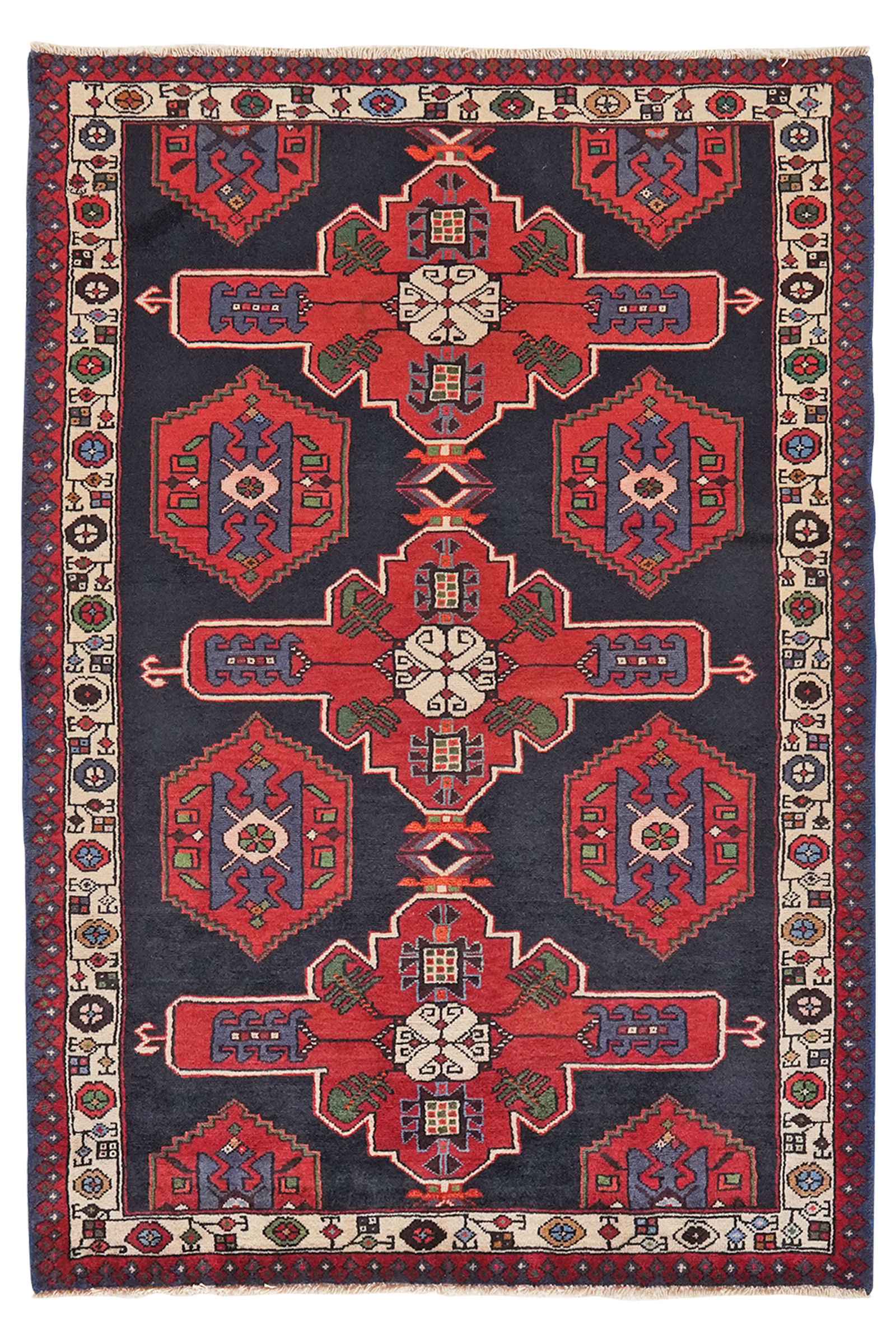 Shahsavan — Handgefertigt, 157x108 cm, Beige, 100% Virgin Wool | Main view
