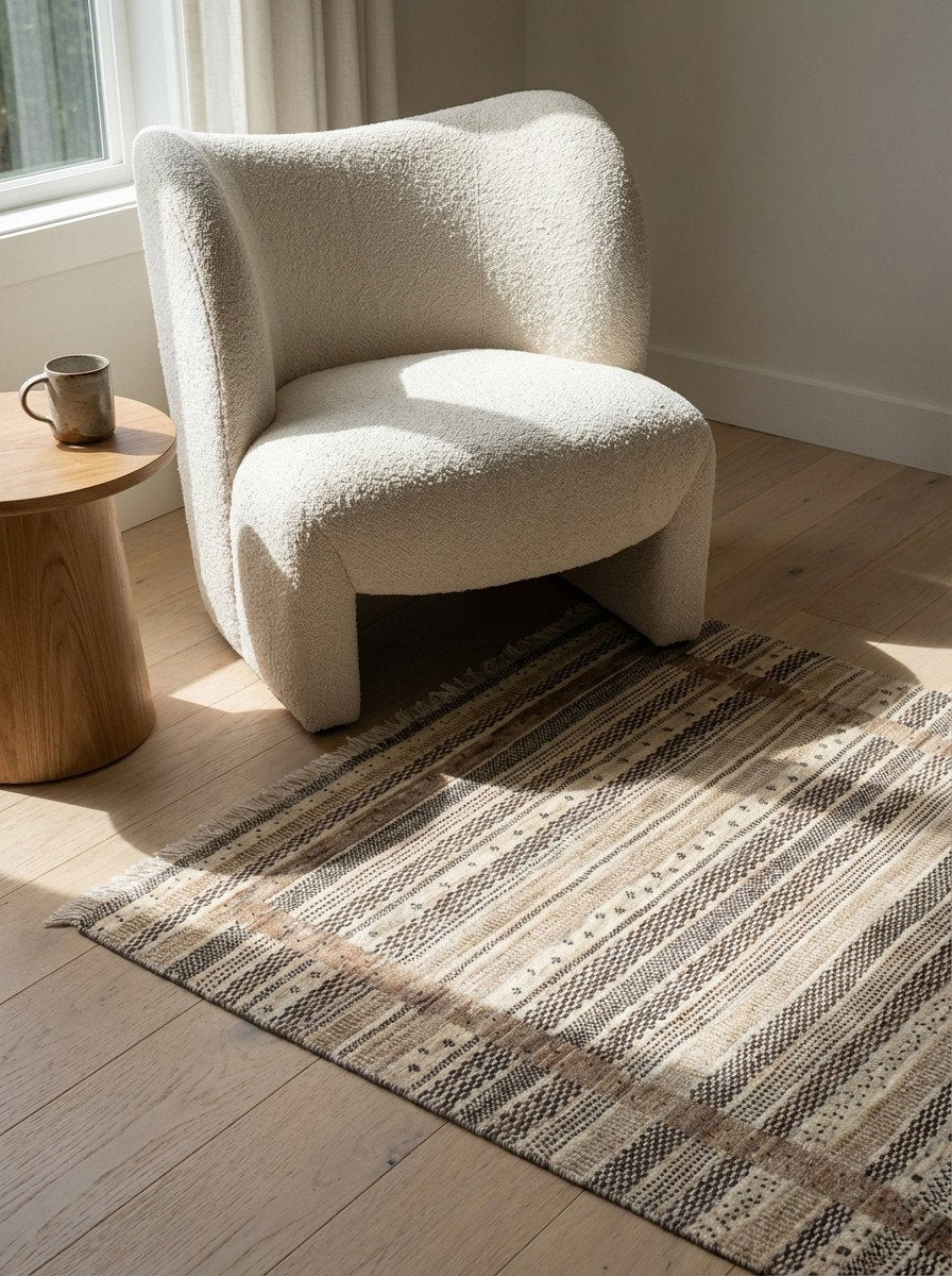 Rizbaf — Handgefertigt, 158x104 cm, Bunt, 100% Virgin Wool | Detail view