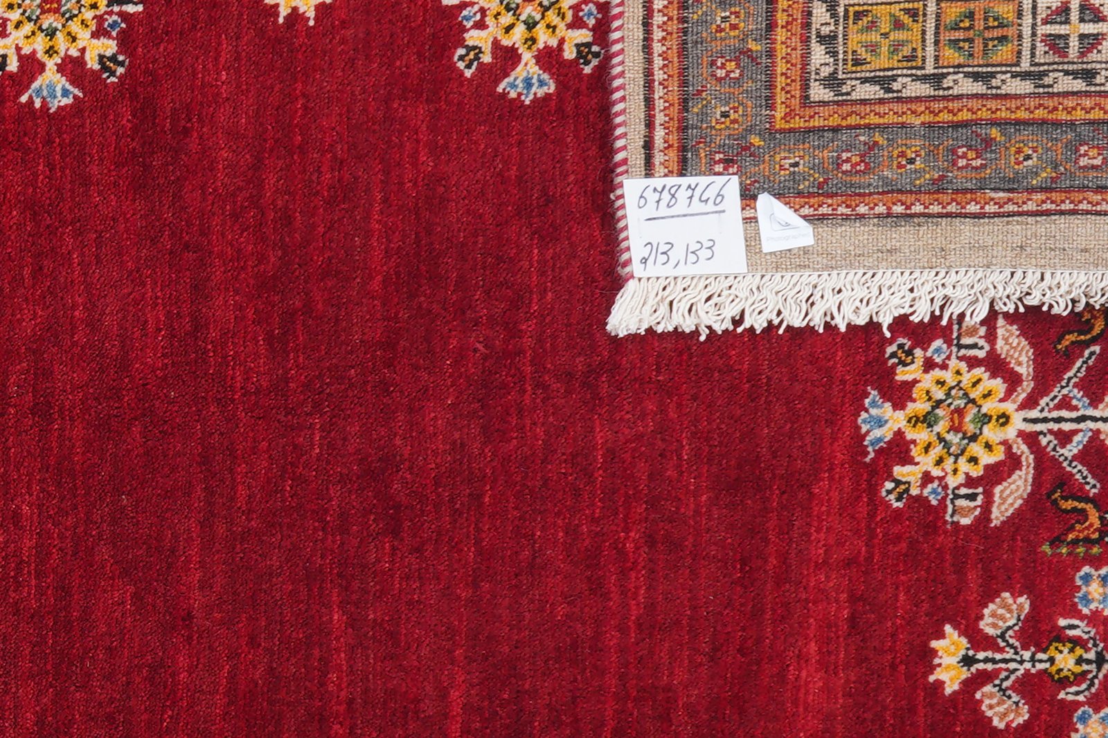 Rizbaf — Hand-knotted, 133x213 cm, Red, 100% Virgin Wool | View 7
