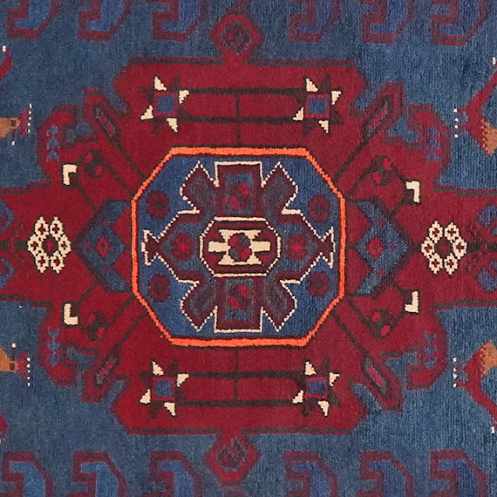 Shahsavan — Hand-knotted, 105x152 cm, Blue, 100% Virgin Wool | View 4