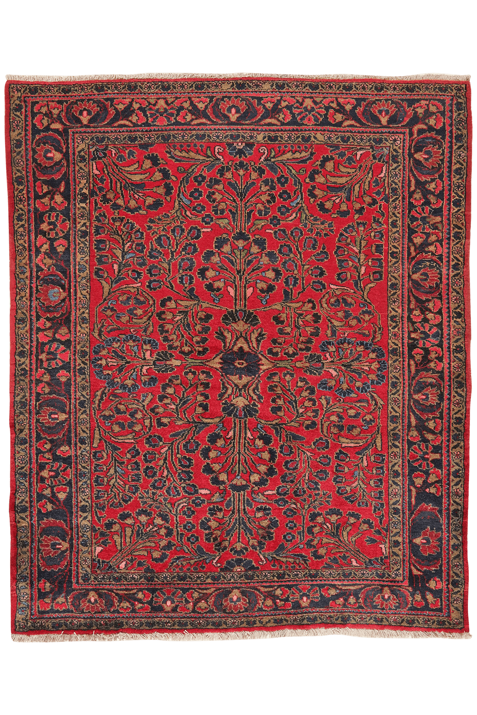 Lilian — Hand-knotted, 155x188 cm, Red, 100% Virgin Wool | Main view