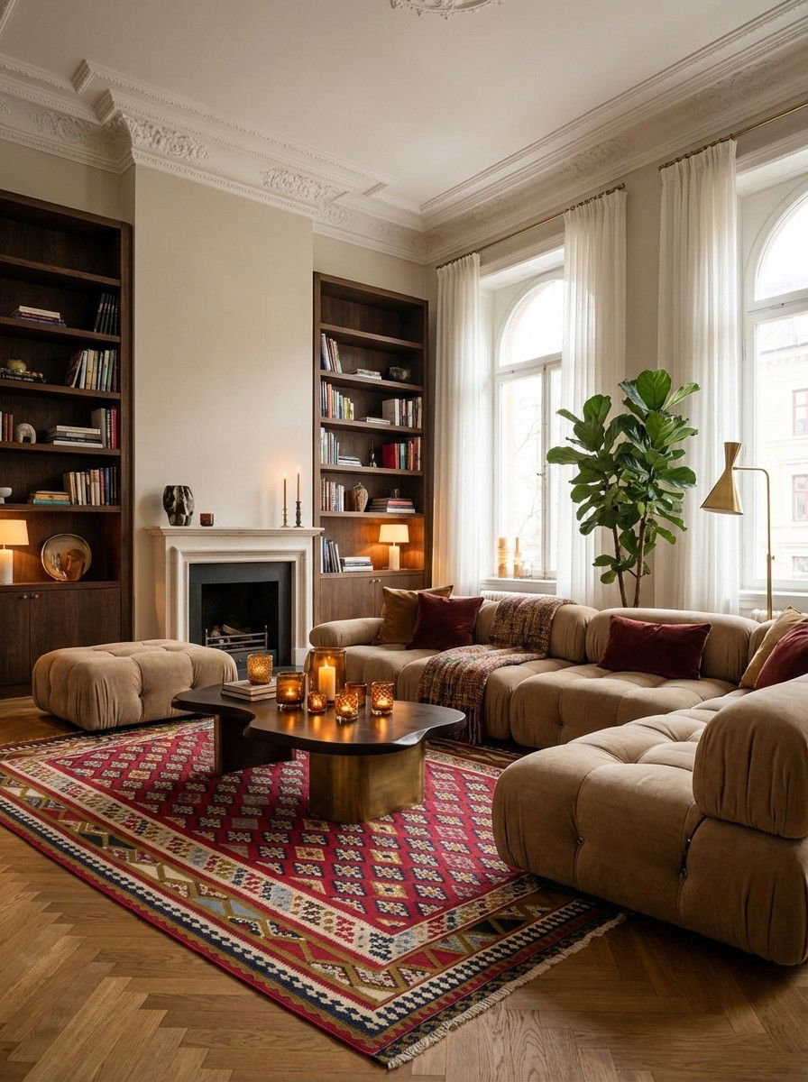 Kelim Gashgai Old — Handgefertigt, 266x186 cm, Beige, 100% Virgin Wool | Back view