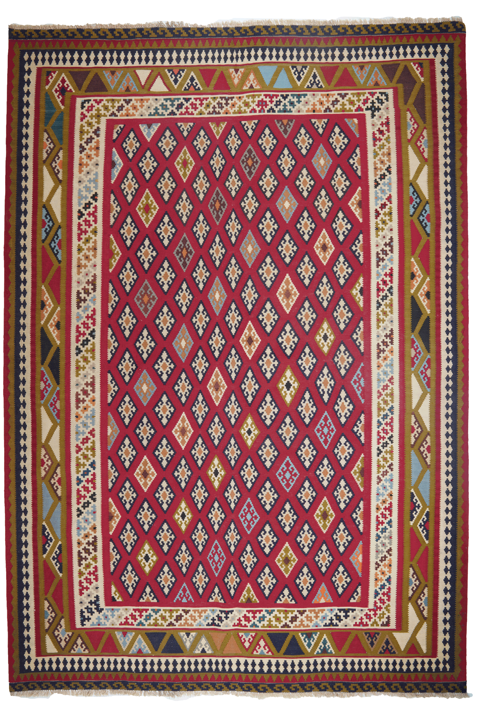 Kelim Gashgai Old — Handgefertigt, 266x186 cm, Beige, 100% Virgin Wool | Main view