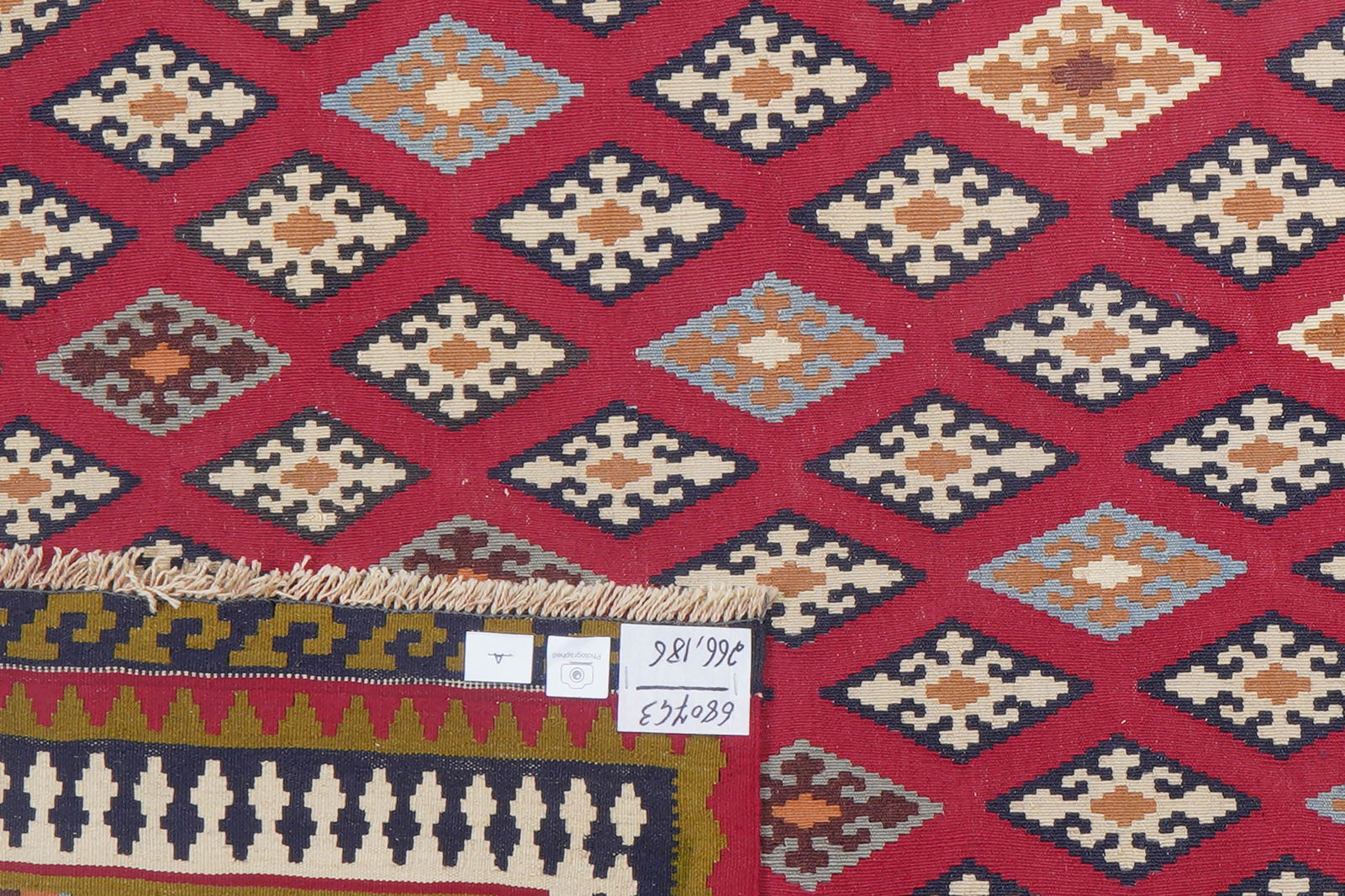 Kelim Gashgai Old — Handgefertigt, 266x186 cm, Beige, 100% Virgin Wool | View 7