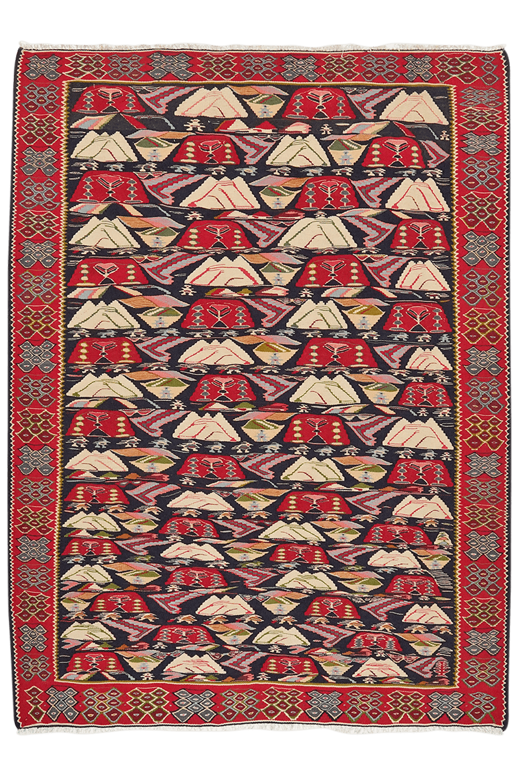 Kelim Senneh — Handmade, 131x180 cm, Multicolor, 100% Virgin Wool | Main view