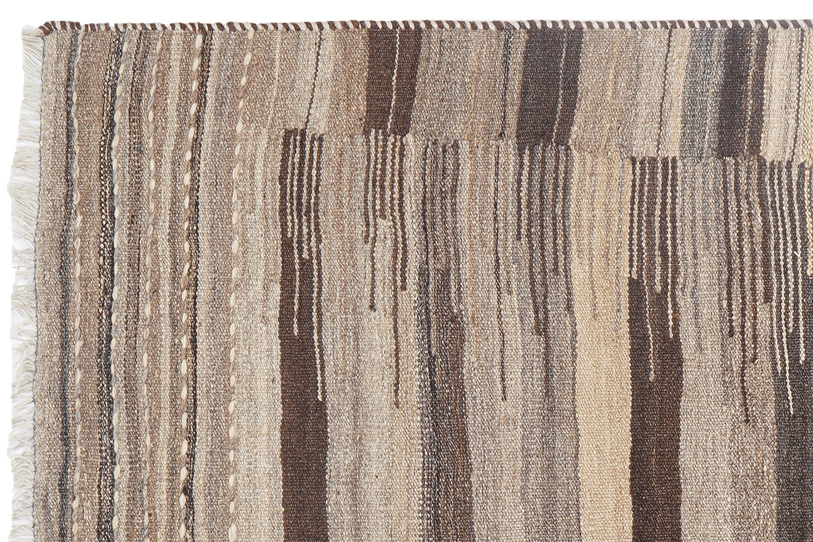 Kelim Gashgai — Handmade, 108x157 cm, Brown, 100% Virgin Wool | View 3