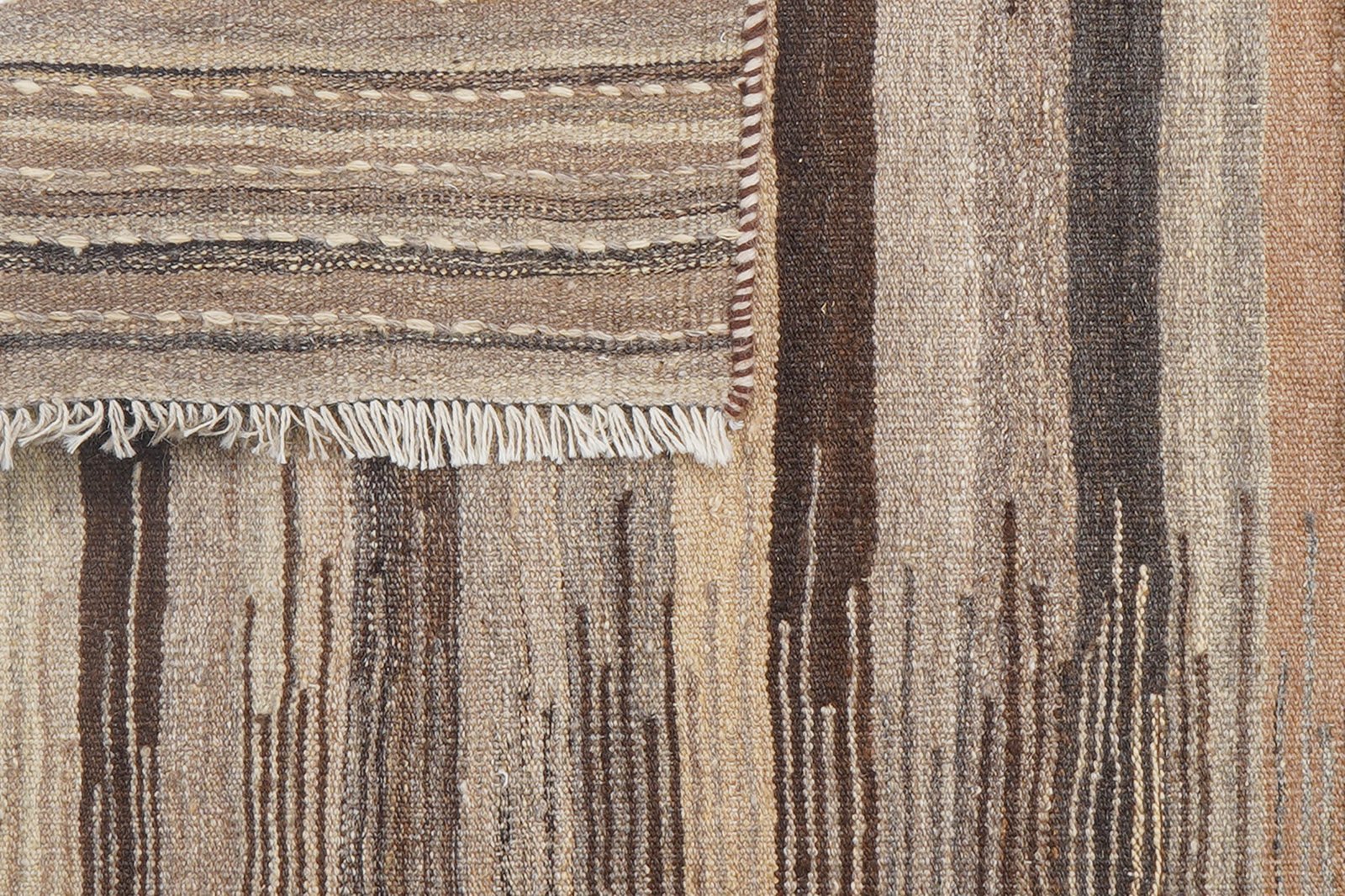 Kelim Gashgai — Handmade, 108x157 cm, Brown, 100% Virgin Wool | View 6