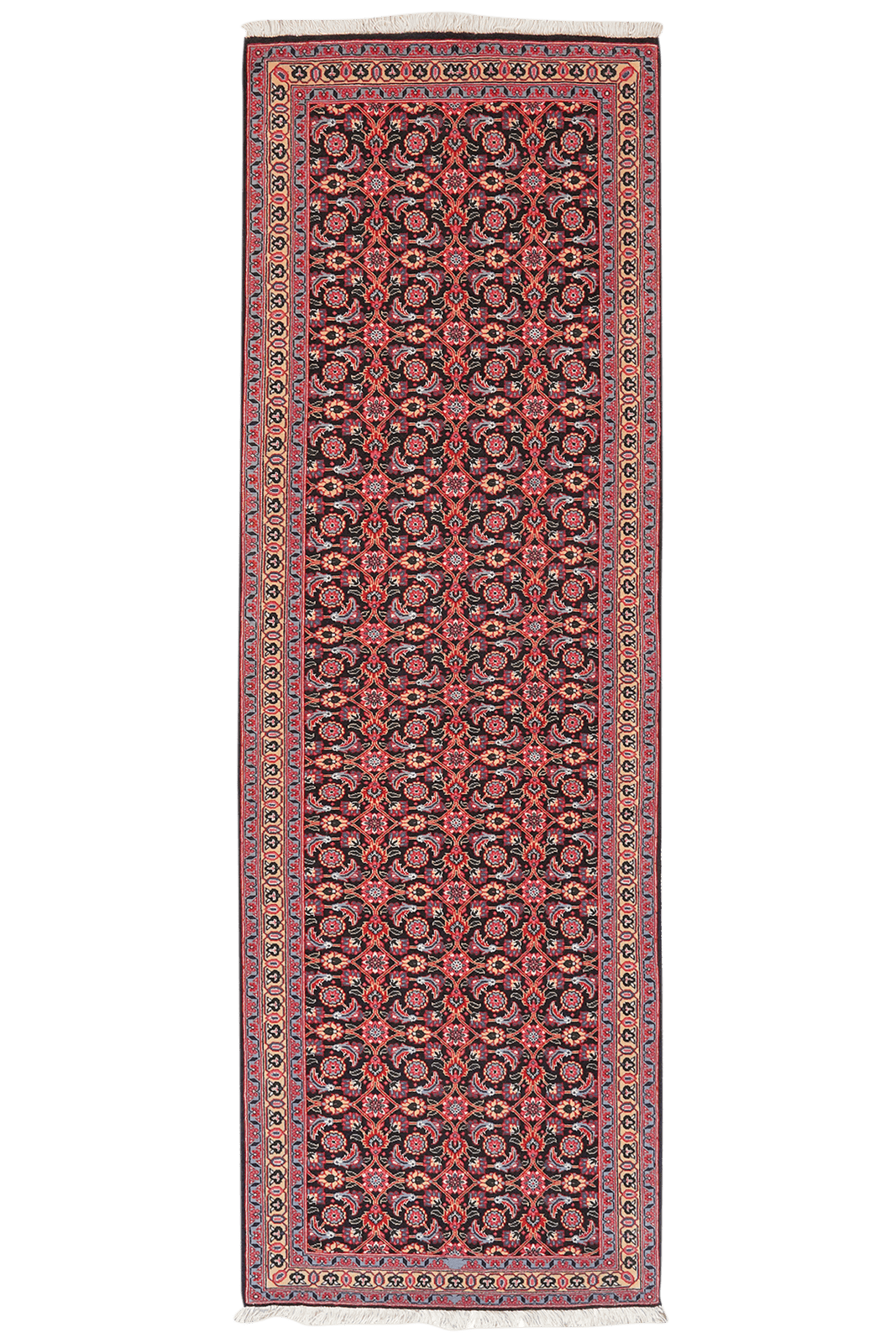 Tabriz 50 Raj — Hand-knotted, 65x200 cm, Blue, 100% Virgin Wool | Main view