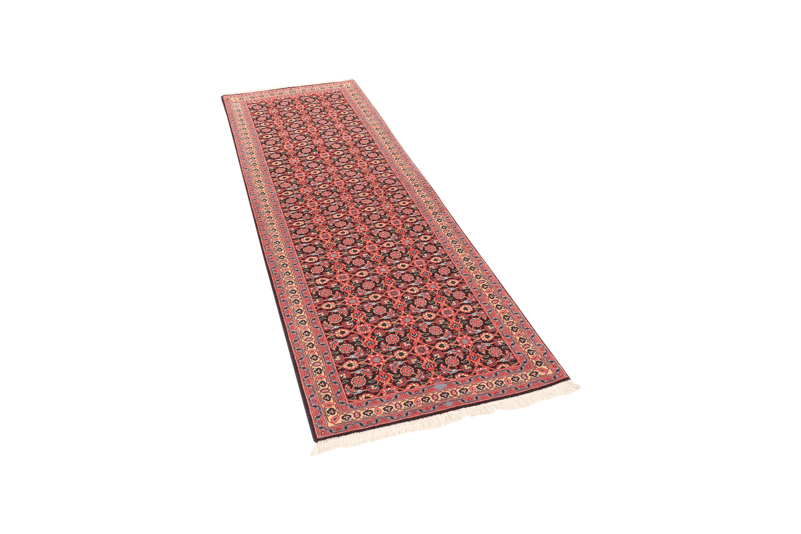 Tabriz 50 Raj — Hand-knotted, 65x200 cm, Blue, 100% Virgin Wool | View 5