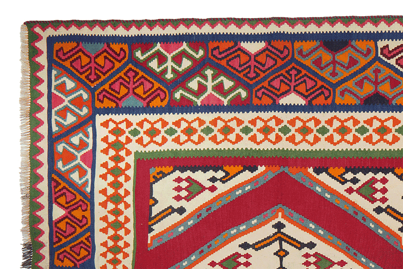 Kelim Gashgai Old — Handmade, 166x308 cm, Red, 100% Virgin Wool | View 3