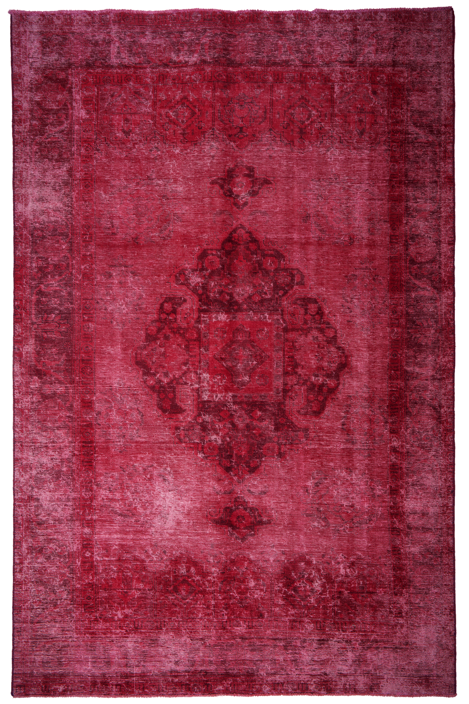 Vintage — Handgefertigt, 298x192 cm, Rot, 100% Virgin Wool | Main view