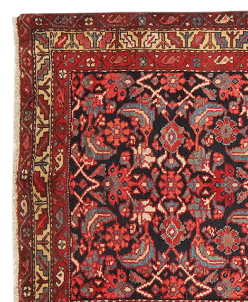 Farahan — Hand-knotted, 93x331 cm, Blue, 100% Virgin Wool | View 3