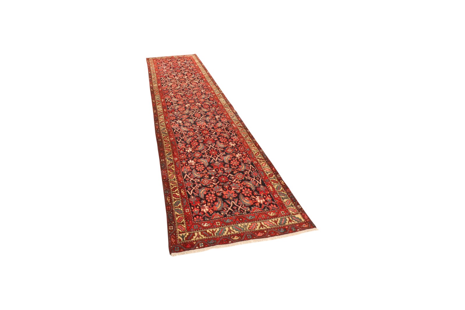 Farahan — Hand-knotted, 93x331 cm, Blue, 100% Virgin Wool | View 5