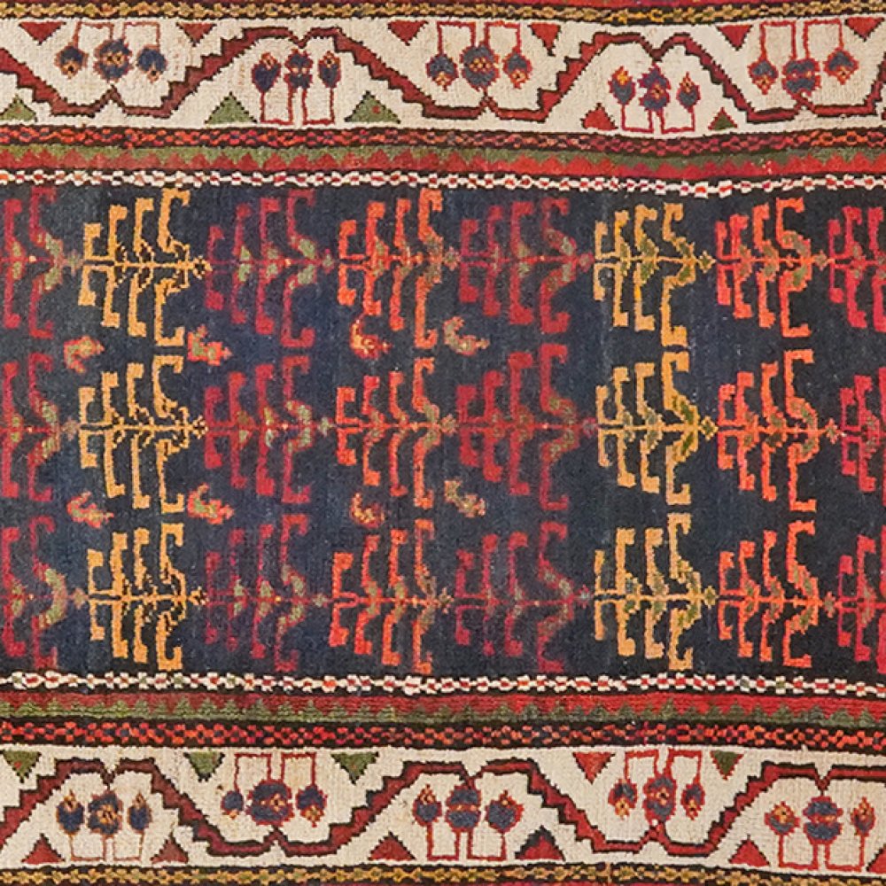 Azarbaidjan — Hand-knotted, 128x500 cm, Blue, 100% Virgin Wool | View 4