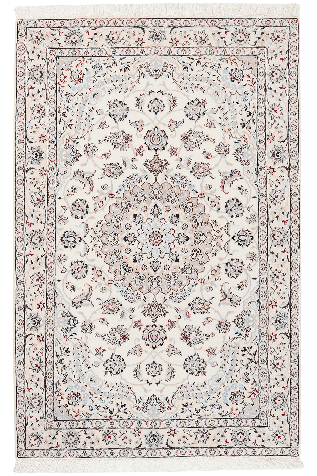 Nain 6La — Hand-knotted, 105x158 cm, Beige, 100% Virgin Wool | Main view