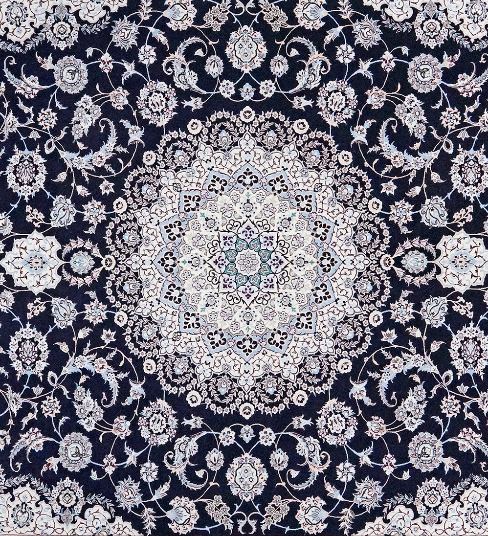 Nain 6La — Hand-knotted, 261x361 cm, Blue, 100% Virgin Wool | View 4