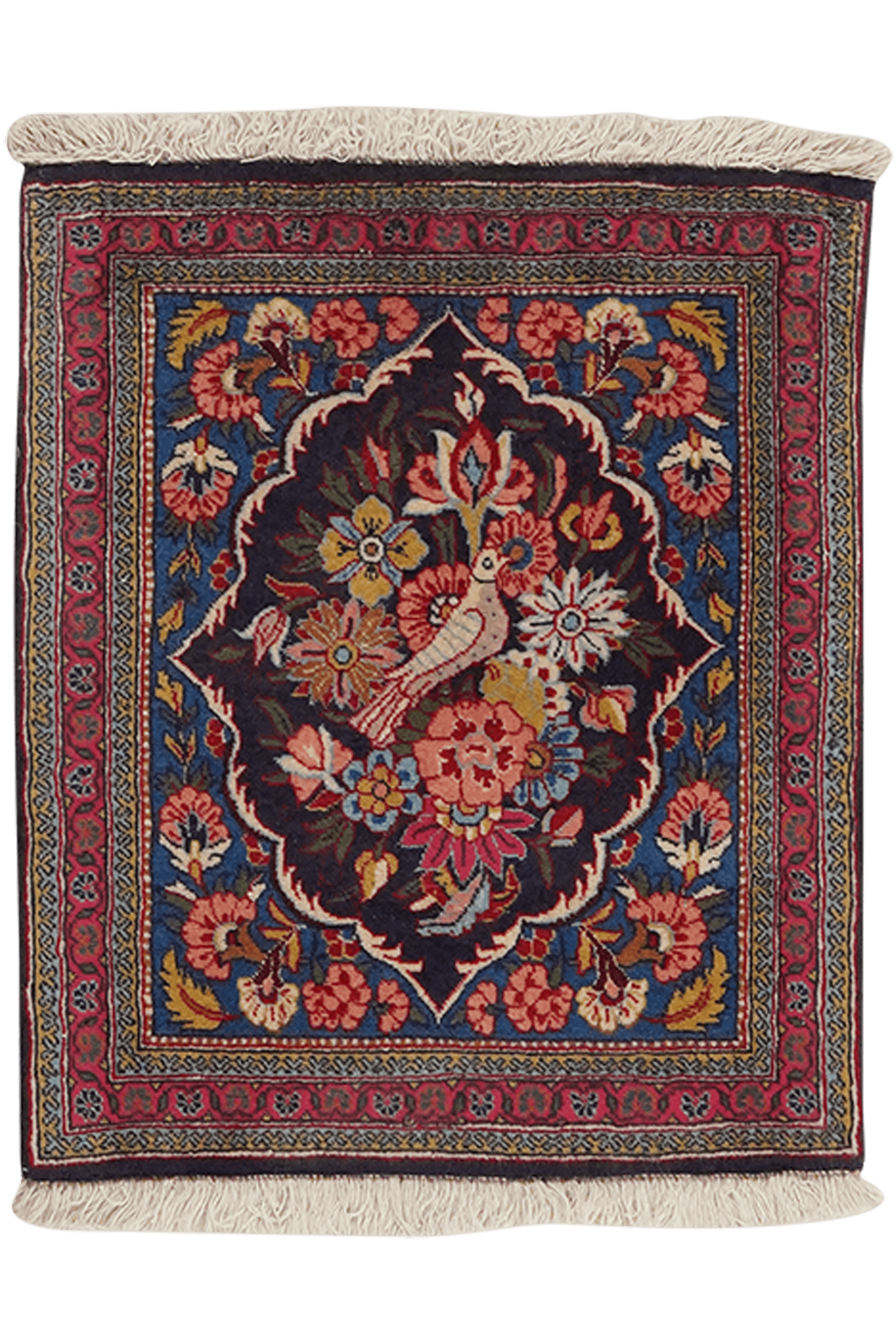 Kashan — Hand-knotted, 46x54 cm, Blue, 100% Virgin Wool | Main view