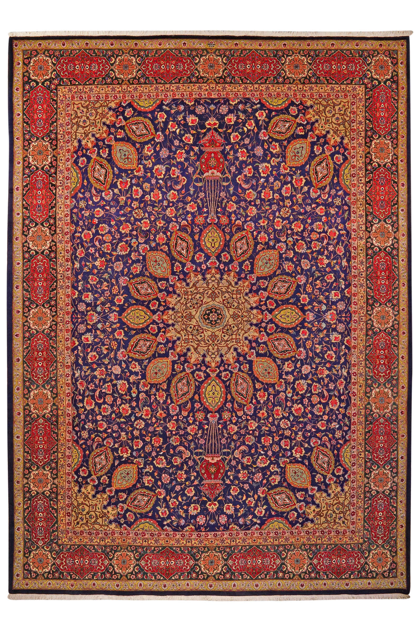 Tabriz Old — Hand-knotted, 287x400 cm, Blue, 100% Virgin Wool | Main view