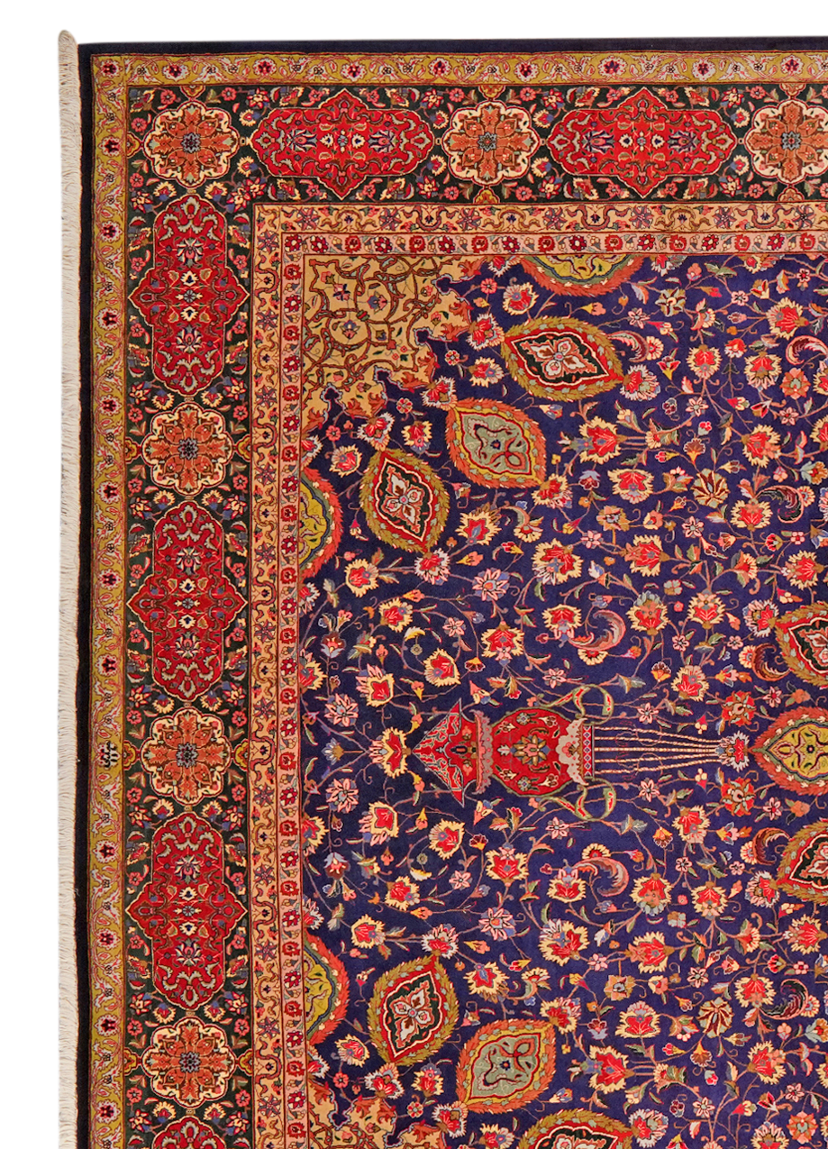 Tabriz Old — Hand-knotted, 287x400 cm, Blue, 100% Virgin Wool | View 3